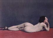 Felix Vallotton Reclining Nude on a Red Carpet painting